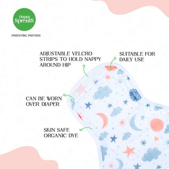 Organic Muslin Velcro Nappies