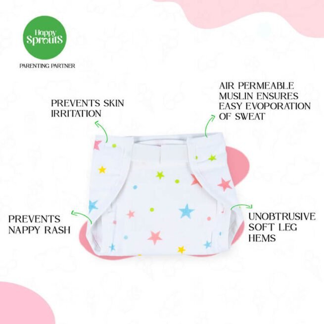 Organic Muslin Velcro Nappies