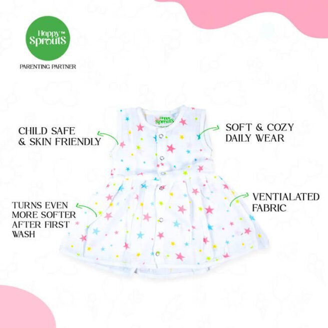 Happy sprouts Organic Muslin Frock for Baby