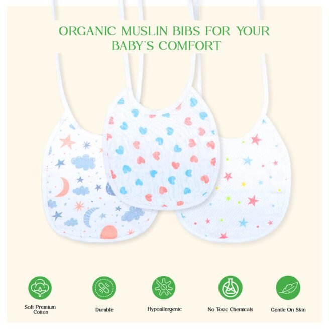 Happy sprouts Organic Muslin Bibs