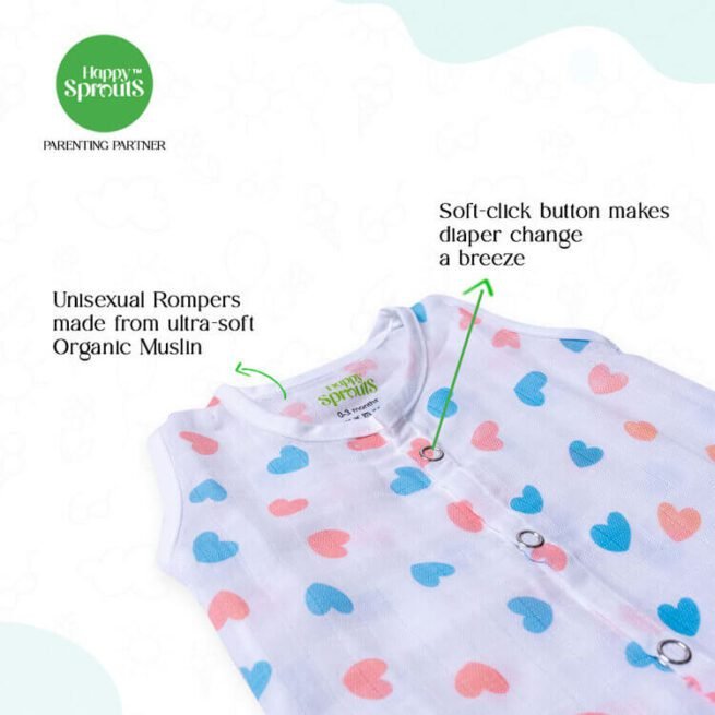 Happy Sprouts Baby MUSLIN ROMPER