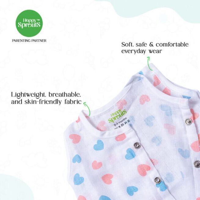 Happy Sprouts Baby MUSLIN ROMPER