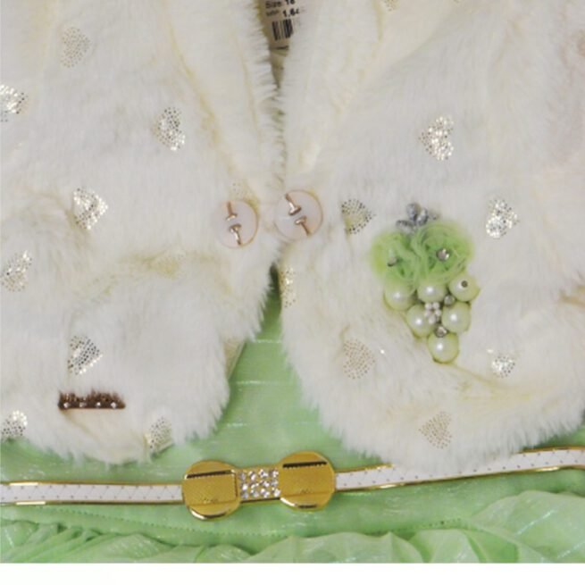 Premium Baby Girls Green Leggy Frock - Image 2