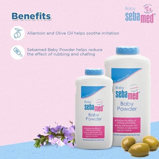 Sebamed Baby Powder 200g With Olive Oil and Allantoin For delicate skin - Image 3