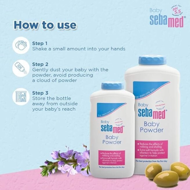Sebamed Baby Powder 200g With Olive Oil and Allantoin For delicate skin - Image 4