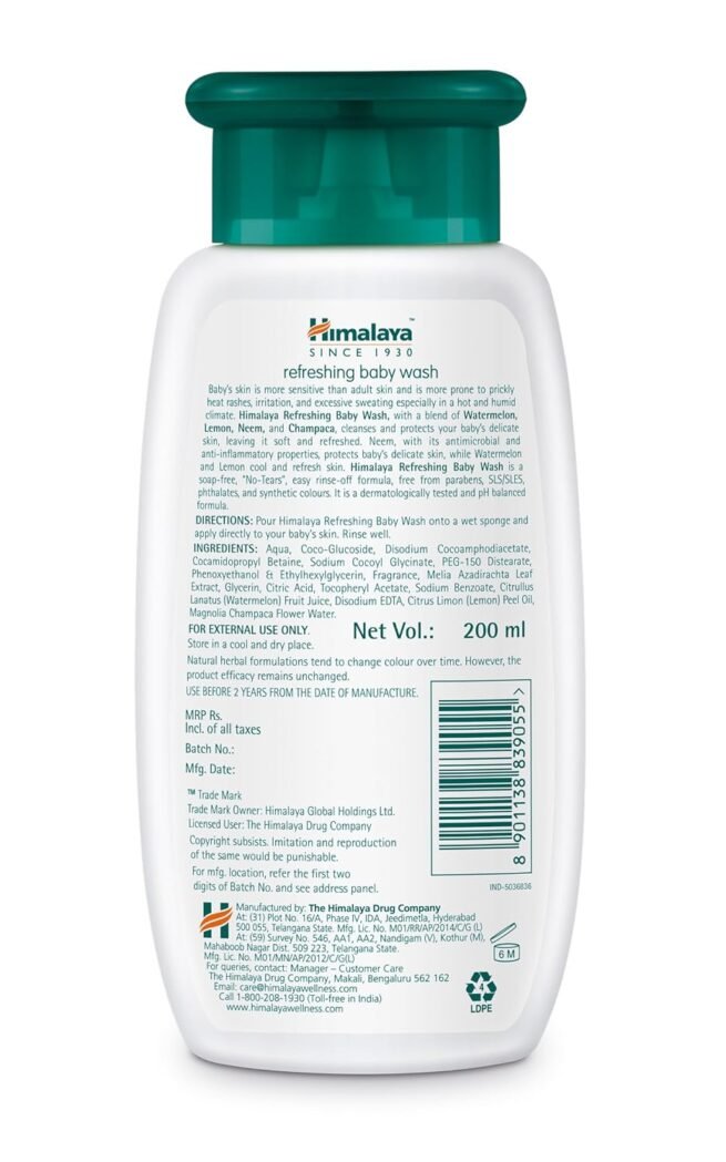 Himalaya Baby Care Refreshing Baby Wash, 200ml - Image 6