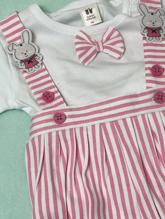 Party Romper for Baby Boys & Girls - Pink & White Fun - Image 3