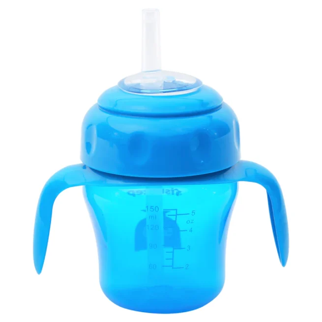 1st Step 150ml Birdie BPA Free Non-SpiII Interchangeable Sipper / Sippy Cup with Soft Silicone Spout And Straw-Blue - Image 3