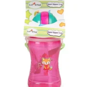 1st Step BPA Free Polypropylene Soft Straw Baby Sipper Cup with Straps Pink - 360 ml - Image 7