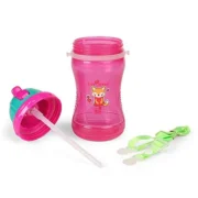 1st Step BPA Free Polypropylene Soft Straw Baby Sipper Cup with Straps Pink - 360 ml - Image 9