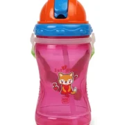 1st Step BPA Free Polypropylene Soft Straw Baby Sipper Cup with Straps Pink - 360 ml - Image 11