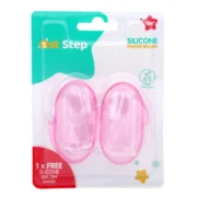 1st Step Silicone Finger Brush Pack of 2 With Carrying Case-Pink - Image 2