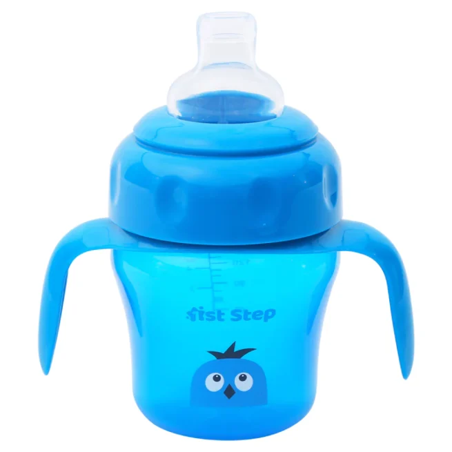 1st Step 150ml Birdie BPA Free Non-SpiII Interchangeable Sipper / Sippy Cup with Soft Silicone Spout And Straw-Blue - Image 4