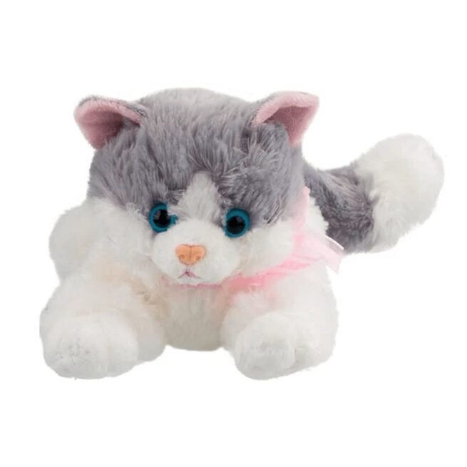 Cute Adorable Cat Soft Toy, 30 cm (Grey)