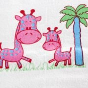 Tinycare Towel with Giraffe Print - White And Pink - Image 2