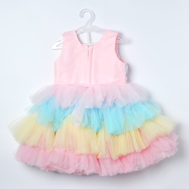 Jalaram Multicolor Party Frock for Girls - A Radiant Splash of Celebration - Image 4