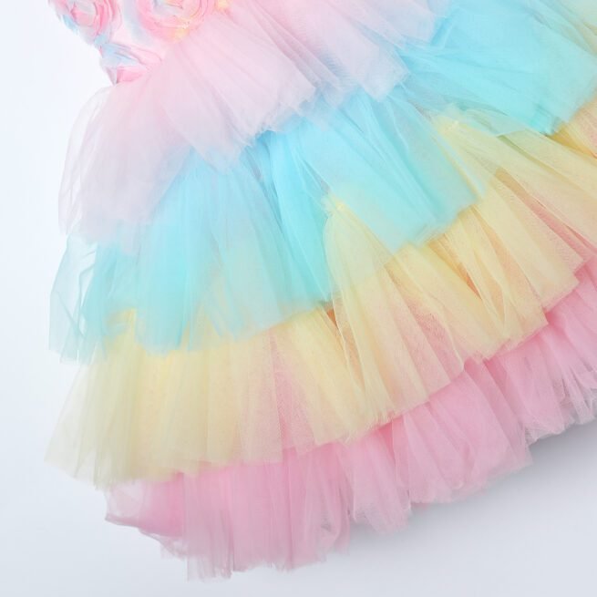 Jalaram Multicolor Party Frock for Girls - A Radiant Splash of Celebration - Image 6