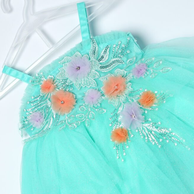 Jalaram Light Blue Party Frock for Girls - A Serene Affair of Style and Grace - Image 3