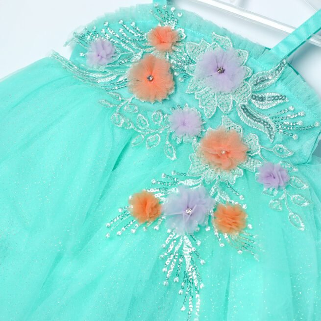 Jalaram Light Blue Party Frock for Girls - A Serene Affair of Style and Grace - Image 6