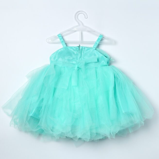 Jalaram Light Blue Party Frock for Girls - A Serene Affair of Style and Grace - Image 2