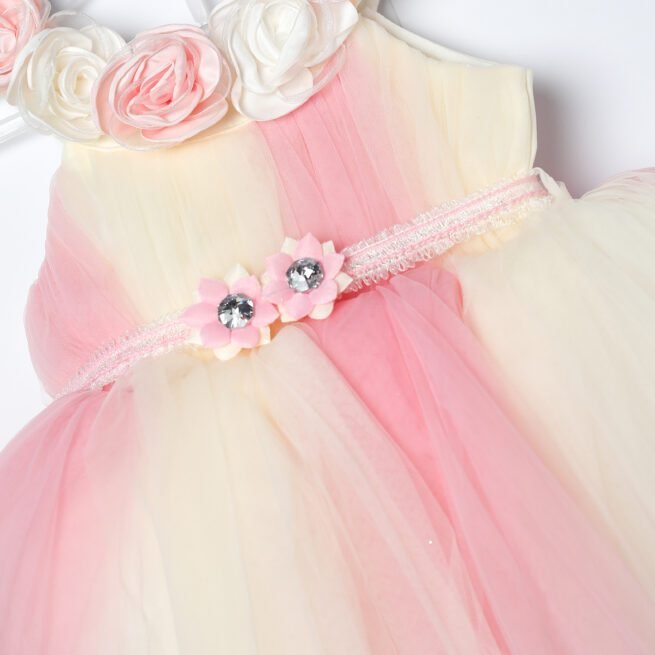 Jalaram White Pink Party Frock for Girls - A Whimsical Symphony of Innocence - Image 6