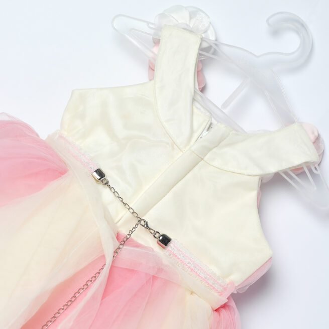 Jalaram White Pink Party Frock for Girls - A Whimsical Symphony of Innocence - Image 4