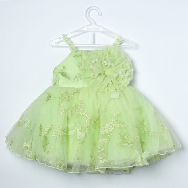 Jalaram Green Party Frock for Girls - A Symphony of Style and Comfort