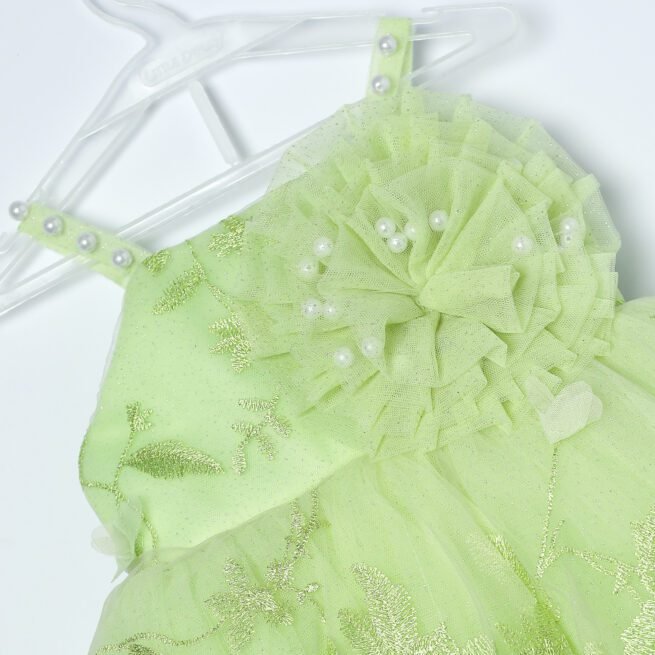Jalaram Green Party Frock for Girls - A Symphony of Style and Comfort - Image 6