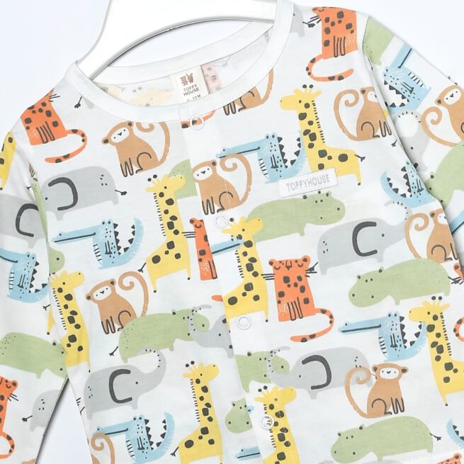 Rainbow Radiance: Toffy House Brand White and Multicolor Print T-Shirt and Pant Set for Kids - Image 4