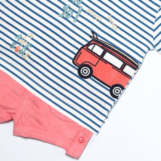 Toffy House Blue T-Shirt and Pink Shorts Set and Suit for Boys - A Playful Splash of Colors - Image 3