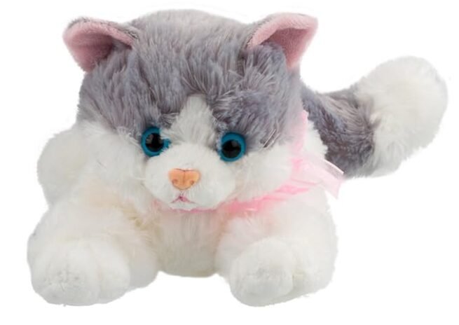 Cute Adorable Cat Soft Toy, 30 cm (Grey) - Image 3