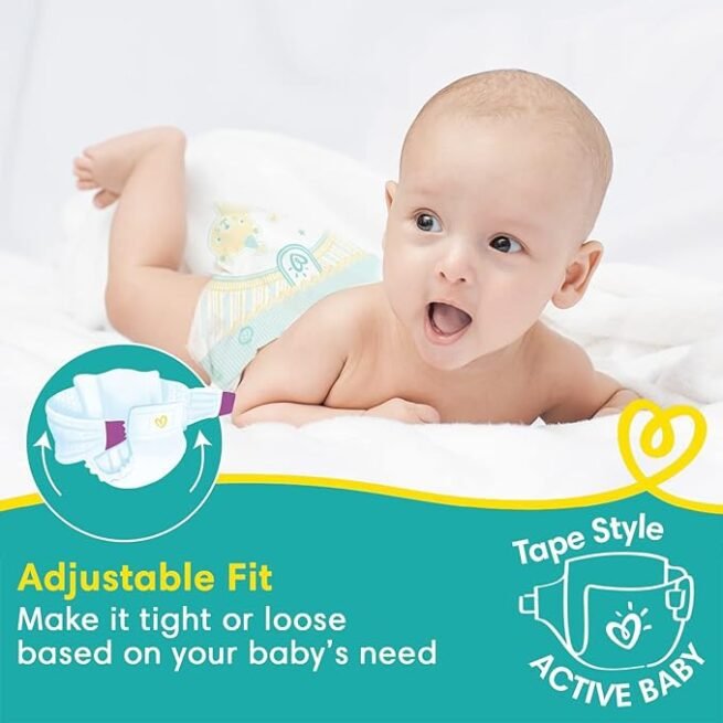 Pampers Active Baby Tape Style Baby Diapers NB, 72 Count - Image 3