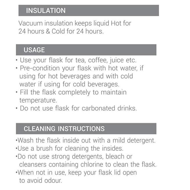 Milton Slender Stainless Steel Flask, 500 ml, Silver - Image 2