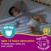 Pampers Active Baby Tape Style Diapers, Medium (M) Size, 90 Count - Image 3