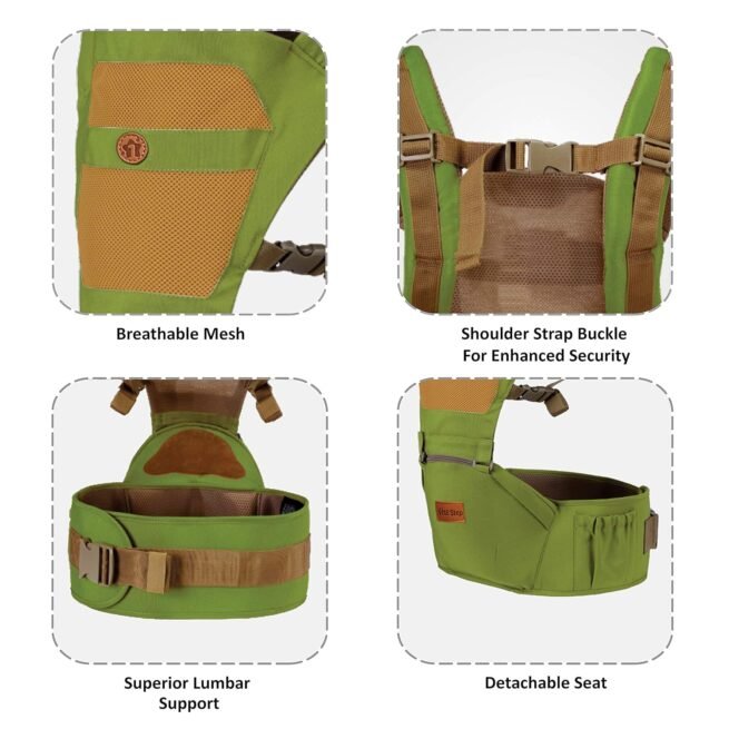 1st Step 5 in 1 Hip seat Baby Carrier (Green) - Image 3