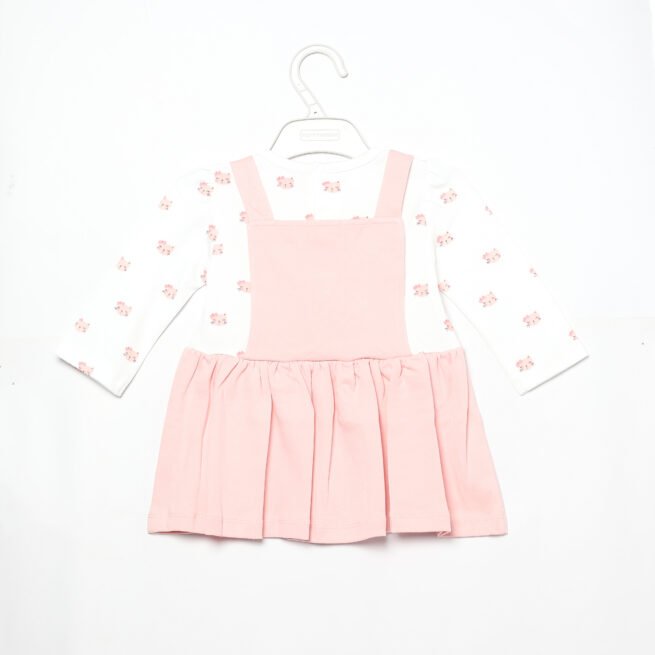 TOFFY HOUSE Sweet Pink and White Frock for Baby Girls (NB - 6M) - Image 5
