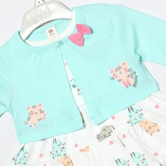 TOFFY HOUSE Cool Green Frock for Infants (0 - 9 Months) - A Breath of Fresh Style - Image 2