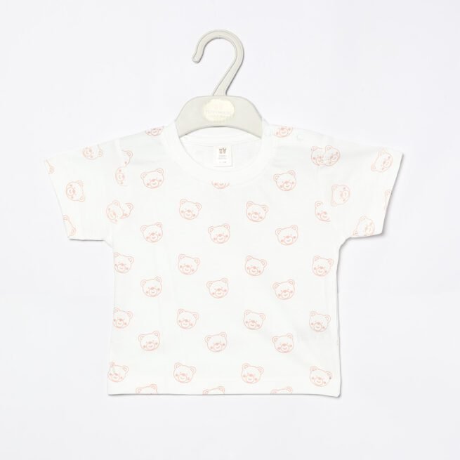 Dungaree Baby Set (0-24 Months) - Playful Elegance in Light Red and White - Image 4