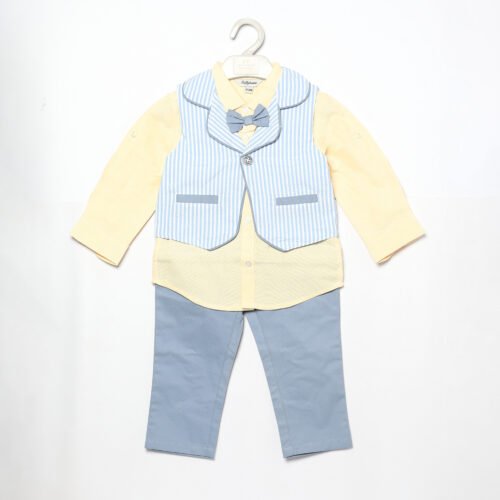 TOFFY HOUSE Blue and White Suit for Baby Boys (3M - 3Y)